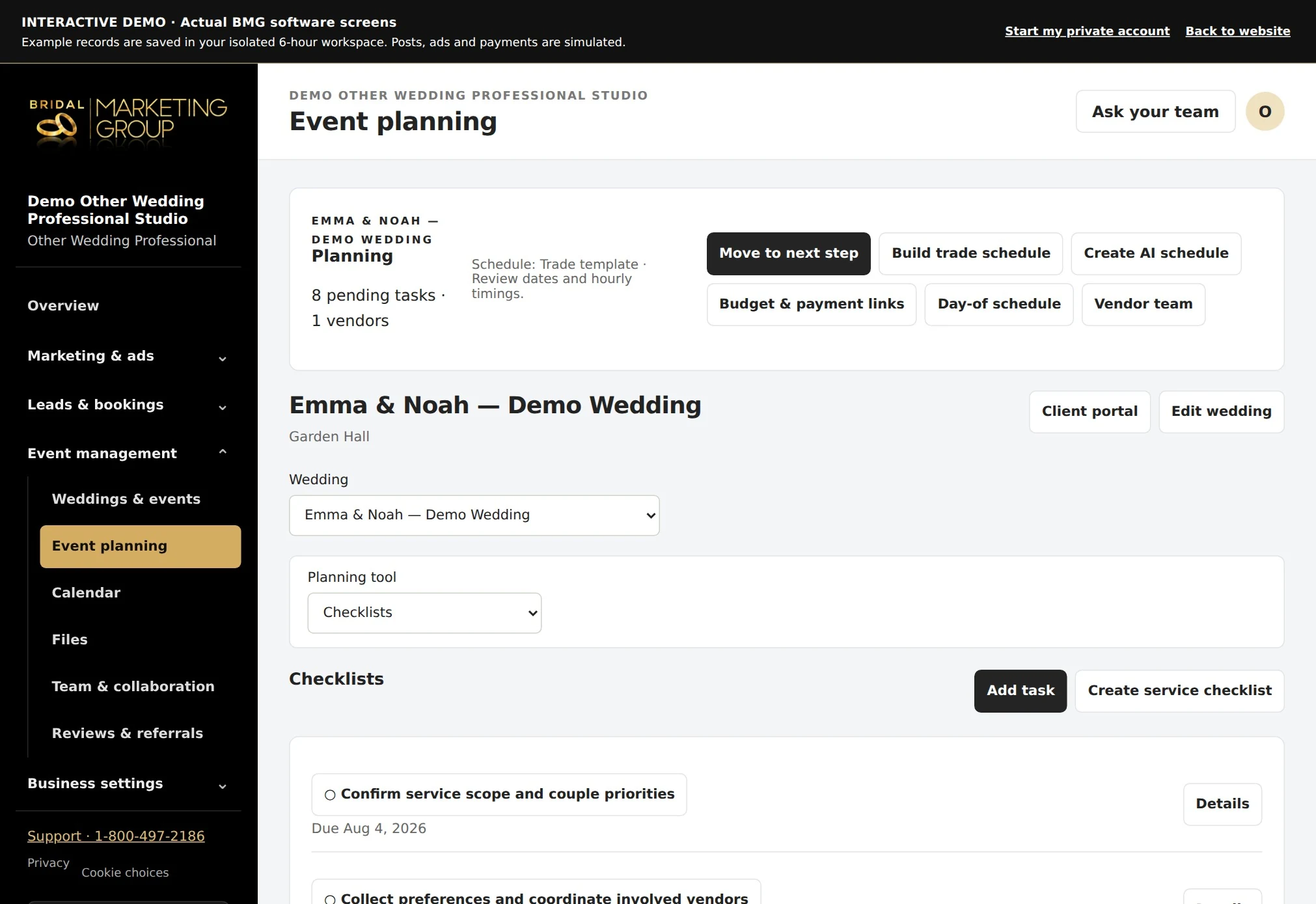 Other Wedding Professional actual event planning workspace